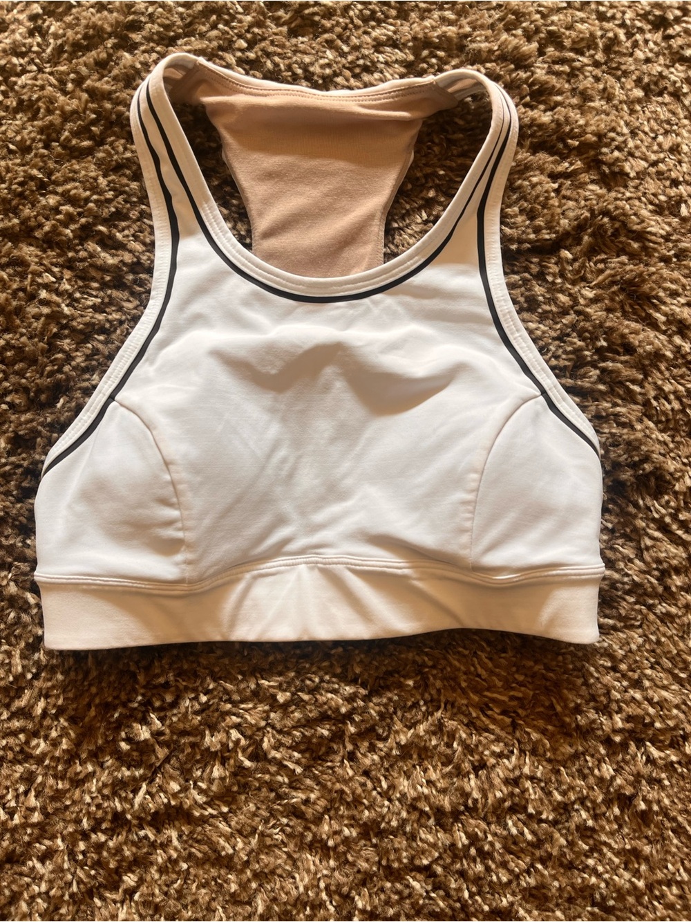 lululemon athletica Pace Perfect Bra (Storage) in White and Black
